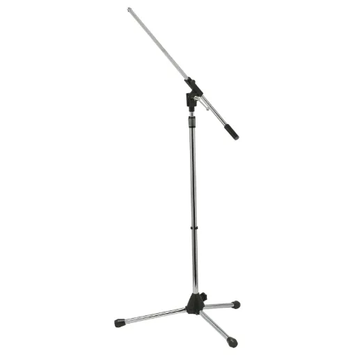 Sturdy telescopic stem with friction grip adjustment and foldup legs. Includes screw adaptor attachment (5/8") for microphone holder etc. Height adjusts from 96 to 160cm with 70cm adjustable boom.