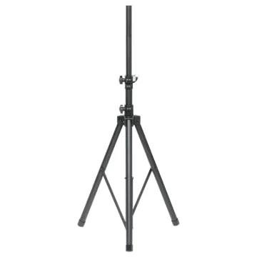 Heavy duty steel construction and collapsible for easy transportation. Anti-sway bars on legs provides stability. Suit 35mm&Oslash top hats for most popular commercial equipment. Adjusts from approx 1.1-1.85 metres with a payload of 60kg.