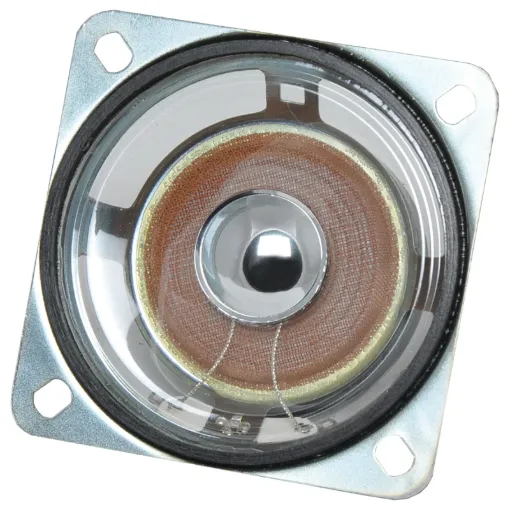 Features unique mylar cone for a degree of weather resistance. 
63mm 3 watt. 8&Omega.  Diagonal mounting hole centres at 76mm.

Overall depth: 29mm