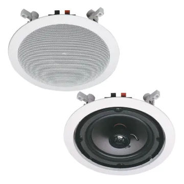 High quality, high performance ceiling mount speakers. All feature excellent hi-fi reproduction and high power handling capability. The dome tweeter is 'eyeball' mounted, enabling the optimisation of lateral high frequency response. 

Designed to be ins