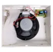 A slimline 6.5” loudspeaker constructed from high impact ABS with metal mesh grill.