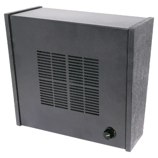 Wall mount speaker with wood &quotlook&quot endcaps and a sturdy steel grille.
It is fitted with a high performance 8&quot twin cone speaker. Complete with a 100V line multitapped transformer and volume control.