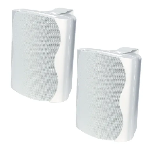 These high power music speakers feature exceptional sound quality for professional sound reinforcement. They offer a stylish contoured profile together with a quick mounting bracket that virtually disappears once mounted. Connection is via the recessed in