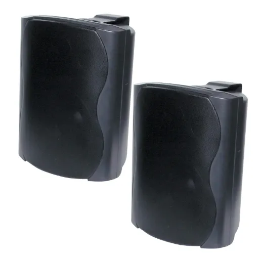 These wall mount music speakers feature exceptional sound quality for both domestic and commercial applications, such as theatre surround or bookshelf speakers, and PA sound reinforcement.