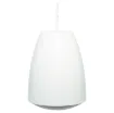 Designed for use where traditional ceiling mounted speakers are difficult or impractical to install. Used in such areas as very high raked, suspended, concrete, or exposed ceilings.