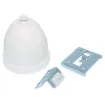 Designed for use where traditional ceiling mounted speakers are difficult or impractical to install. Used in such areas as very high raked, suspended, concrete, or exposed ceilings.