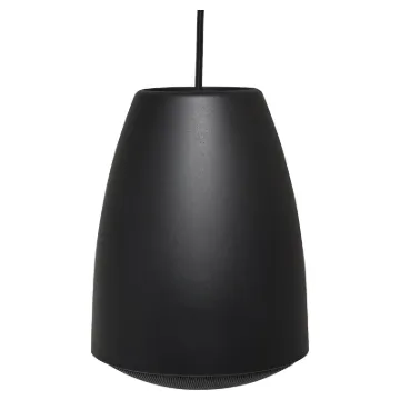 Designed for use where traditional ceiling mounted speakers are difficult or impractical to install. Used in such areas as very high raked, suspended, concrete, or exposed ceilings.