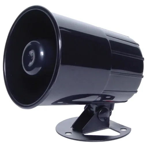 8 ohm, 15 watt, PVC weatherproof PA horn. Suitable for security, PA, extension speaker, etc. Includes swivel mounting bracket. Fits S 5462 siren box.