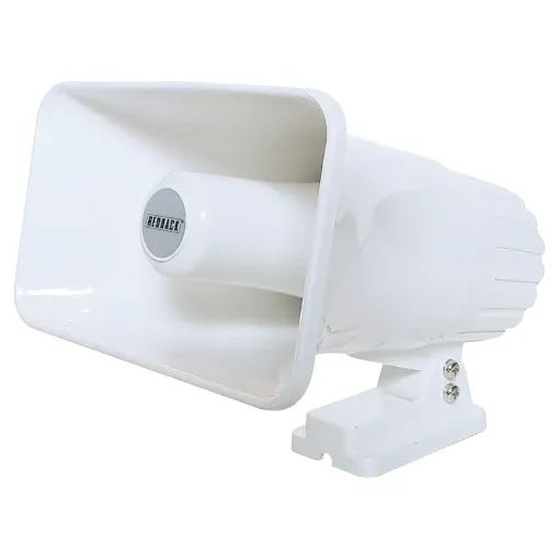 The all plastic construction makes this PA horn speaker suitable for sheltered outdoor use. It may be used for both PA and siren/alarm applications. The vibration-proof construction allows it to be mounted on vehicles.
