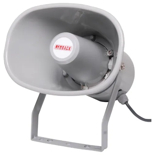 Exclusive design incorporates a dog leg mounting bracket which eliminates the need to separate the horn from the bracket during installation. A real time &amp money saver! Traditional horn speaker brackets have to be removed, screwed to the wall surface, and then bolted back onto the horn speaker.