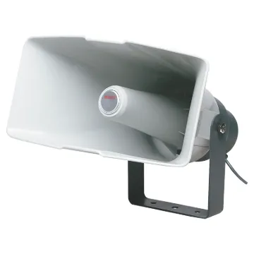 This high performance PA horn speaker boasts a massive SPL of 128.5 dB at 40 Watts providing high forceful and effective sound penetration making it well suited to very noisy public address installations.