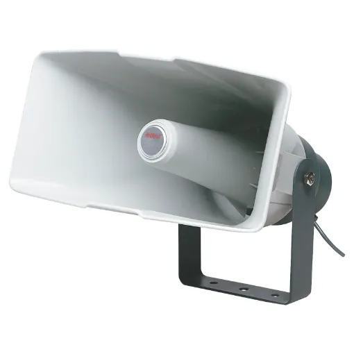 This high performance PA horn speaker boasts a massive SPL of 128.5 dB at 40 Watts providing high forceful and effective sound penetration making it well suited to very noisy public address installations.
