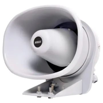This horn is compact, lightweight, weatherproof and very efficient. The voice coil is wound on an aluminium bobbin providing effective heat transfer from the coil thereby improving the efficiency and reliability of the speaker.
