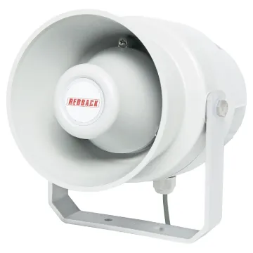 These high power public address speakers are ideal for PA installations with very high ambient noise levels, such as in mine sites, industrial plants, large factories and workshops. The enclosure is surprisingly compact for easy mounting.