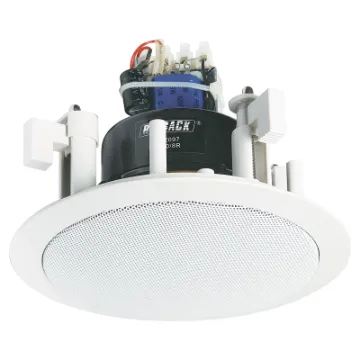 This IP55 rated bathroom speaker, employs a  100mm high performance driver, constructed from an all-weather polypropylene cone and rubber surround. Fitted with a high quality 100V line matching transformer tapped at 2.5, 5, 10 & 15W. Installation