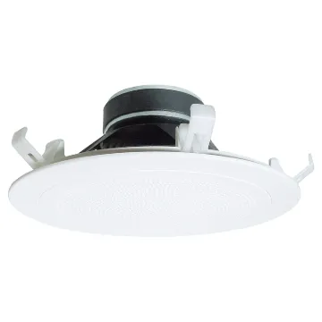 Redback "One-Shot" speaker assemblies install in seconds. They simply snap fit to any 10-13mm thickness ceiling by means of the integral pressure clips. The labour cost savings for the pro sound installer are both obvious and substantial.
