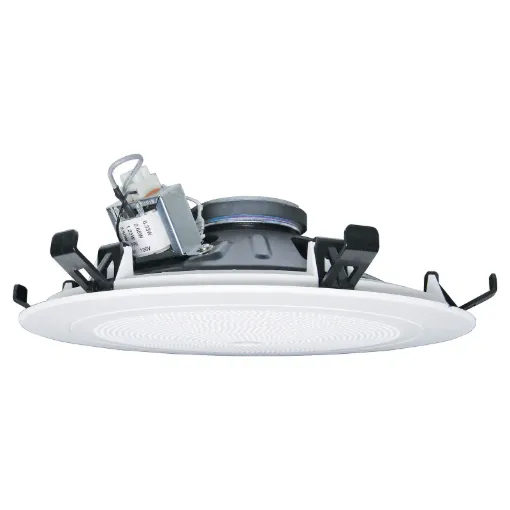 Super fast installation & excellent speech intelligibility. Redback &quotOne-Shot&quot speaker units install in seconds. They simply snap fit to any 10-13mm thickness ceiling by means of the integral pressure clips. The labour cost savings for