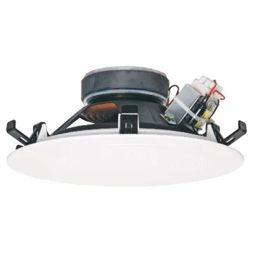 Redback "One-Shot" speaker assemblies install in seconds. They simply snap fit to any 10-13mm thickness ceiling by means of the integral pressure clips. The labour cost savings for the pro sound installer are both obvious and substantial.