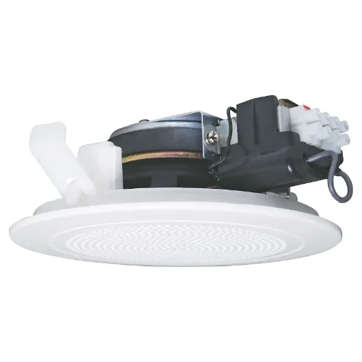 Super fast installation & excellent speech intelligibility. Redback &quotOne-Shot&quot speaker units install in seconds. They simply snap fit to any 10-13mm thickness ceiling by means of the integral pressure clips. The labour cost savings fo