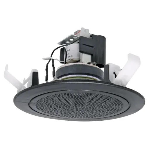 This custom designed speaker and transformer combination has been specifically engineered to ensure a wide frequency range and dispersion angle, plus a high sound pressure level (SPL) ensuring excellent music and speech intelligibility.