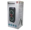 This Bluetooth party speaker and wireless mic PA system has been designed for outdoor or indoor entertaining with colour LED lighting for added party atmosphere.