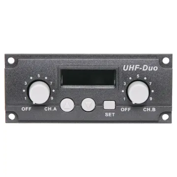 Installation of this 2 channel module adds dual wireless microphone capability to all Okayo models. Maximum of 2 UHF modules per portable PA. 520-544MHz version.