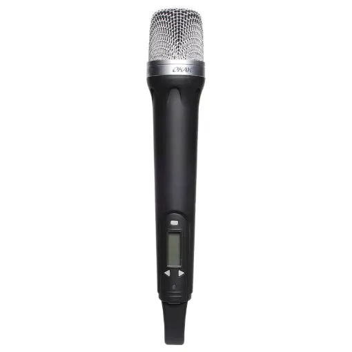 Okayo condenser handheld microphone transmitter. 96 channel UHF. 520-544MHz. Please ensure your system is compatible with this frequency before making your purchase.

- Exceptional performance 
- Textured body 
- Requires 2 x AA batteries, either alka