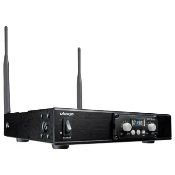A dual channel receiver designed to integrate with the C 7282A Okayo transmitter system or Okayo UHF equipped portable PA systems.