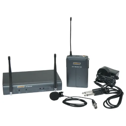 The perfect entry level 16 channel UHF wireless microphone system for clubs, restaurants, function centres, wedding ceremonies etc. It produces a clear, crisp vocal reproduction, whilst allowing freedom of movement. Supplied as a complete "ready to go" system with a beltpack/lavalier microphone transmitter.
