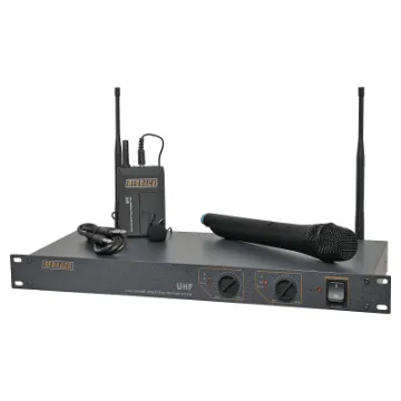 For systems requiring the freedom of two independent wireless microphones at an economical price. The sturdy 19" rack mount cabinet is fitted with two fixed frequency wireless receivers. The miniaturised SMD construction and unique shielding technique, pl