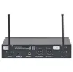 For systems requiring the freedom of two independent wireless microphones at an economical price. The sturdy 1/2 rack mount cabinet is fitted with 2 channel fixed frequency wireless receiver.