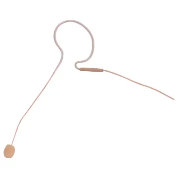 A lightweight beige coloured microphone designed for presenters, entertainers etc. Designed to sit around your ear comfortably even when used for long periods.