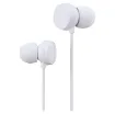 Lightweight universal earphones with in-line microphone and level controller.