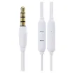 Lightweight universal earphones with in-line microphone and level controller.