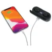 Bluetooth 5.0 offers superior range (up to 10m) & audio quality - plus automatic connection.  Sweat resistant and light weight design makes these buds great for exercise. 3-4hrs of listening time. Includes charging case (provides 2 recharges), replacement earbuds and USB charging cable.