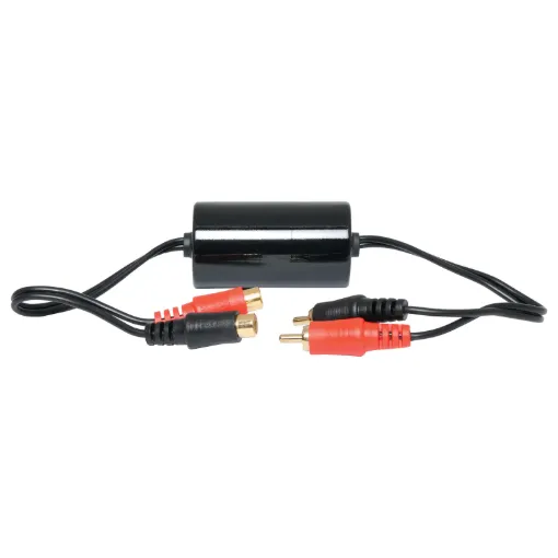 A very handy 2 channel inline transformer coupler enabling the interconnection of audio modules without introducing hum and buzz, etc. 

Typical uses are:
* Car sound - Enabling connection from receiver/player to power amplifier

* Home theatre / Hi-
