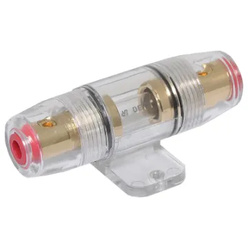This gold plated fuse holder will accept either 4 or 8 gauge cable. Also includes a mounting base for easy installation. Accepts 5AG fuses suitable for car sound systems.