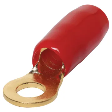 Ring crimp lug with gold plated finish. 9mm inside diametre hole.
Suitable for 4G wire to car chassis ground.