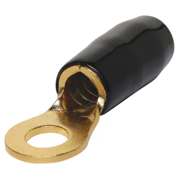 Ring crimp lug with gold plated finish. 9mm inside diametre hole.
Suitable for 4G wire to car chassis ground.