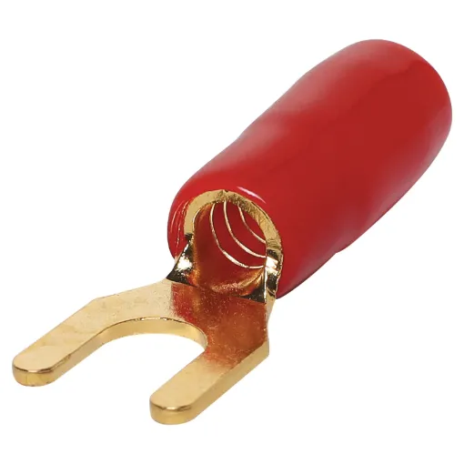 8G fork terminal with gold plated finish.