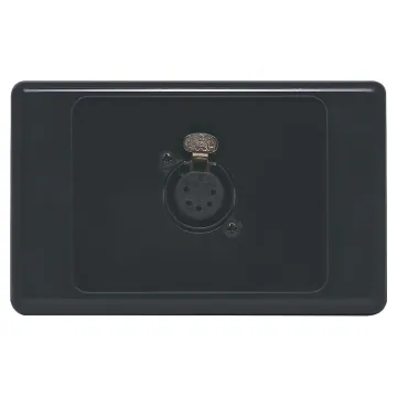 5pin XLR microphone connector mounted horizontally on a wall plate. "One-Shot" version with screw terminal connections for quick and easy connection on site.