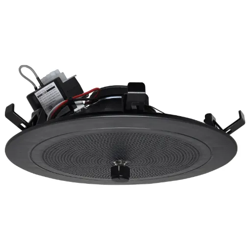 An 8" 200mm One-Shot 100V line PA speaker fitted with a volume control in the middle of the grille. Ideal for use in areas where local volume needs to be lower or higher than the overall zone volume level.