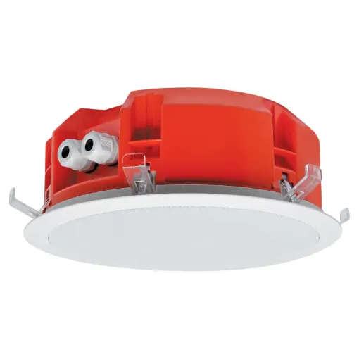 CF2234 is a ceiling mount speaker certified to the AS ISO7240.24 standard for fire & evacuation announcements in buildings. White metal grille finish.