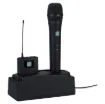 A dual charging dock suitable for use with CL8892D and CL8893D USB C rechargeable microphone transmitters.