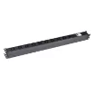 10 Outlet Vertical Power Rail (10A IEC C13) with 6KA C-Curve Circuit Breaker. Integrated 2m power cord (10A IEC C14) 0RU. Colour Black.