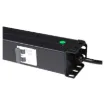 10 Outlet Vertical Power Rail (10A IEC C13) with 6KA C-Curve Circuit Breaker. Integrated 2m power cord (10A IEC C14) 0RU. Colour Black.