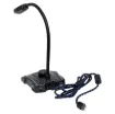 This omnidirectional microphone provides quality audio for gaming streams, YouTube recording and video calls. It features an adjustable gooseneck in a paging console style desktop case.