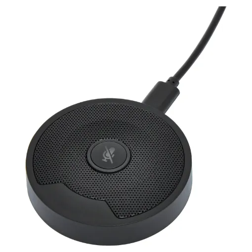 It plugs into your laptop via USB type C connection and provides clear and crisp audio for group conferencing and one on one communications.