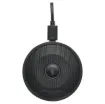 It plugs into your laptop via USB type C connection and provides clear and crisp audio for group conferencing and one on one communications.