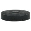 It plugs into your laptop via USB type C connection and provides clear and crisp audio for group conferencing and one on one communications.